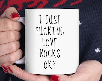 Taza divertida para amantes del rock, regalo de geología