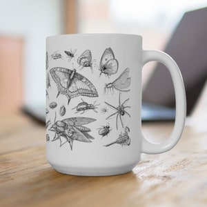 Insect Mug - Bug Mug - Cool Coffee and Insects Mug - 15 oz Mug - Insect Lover Gift