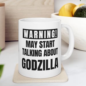Godzilla Gift for Him, Godzilla Mug, Monster Movie Gift, Godzilla Coffee Mug, Godzilla Cup Sizes 11 oz and 15 oz