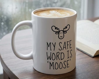Taza de cerámica "Mi palabra clave es alce" / Taza de café divertida para amantes de los alces