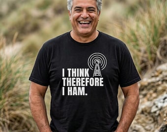 Camiseta "Pienso, luego soy radioaficionado" – Divertida camiseta para radioaficionados
