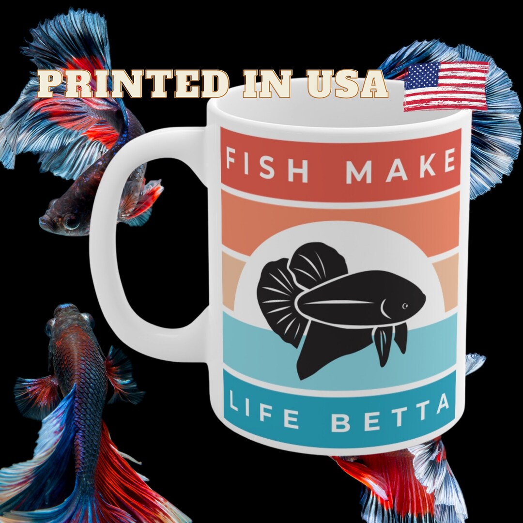 Betta Mug Betta Fish Gift Siamese Fighting Fish Betta Lover Etsy
