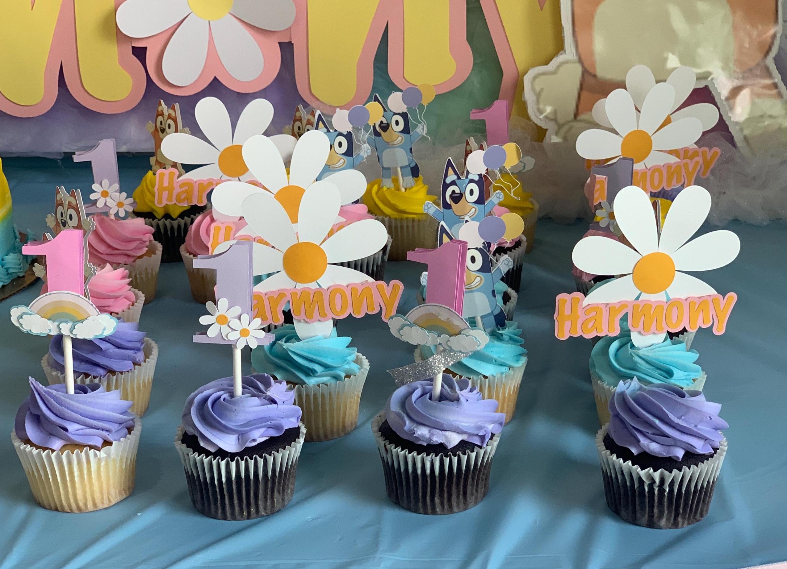 Edible Fondant Bluey Cupcake Toppers