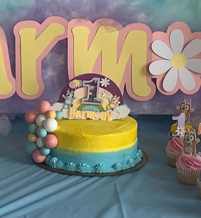 Bluey Cake Shaker Pastel Colors