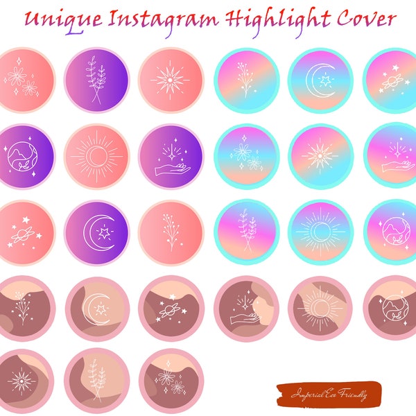 27 Instagram story highlight cover, Circles Clipart, blog branding, Organic Insta Story Covers, PNG