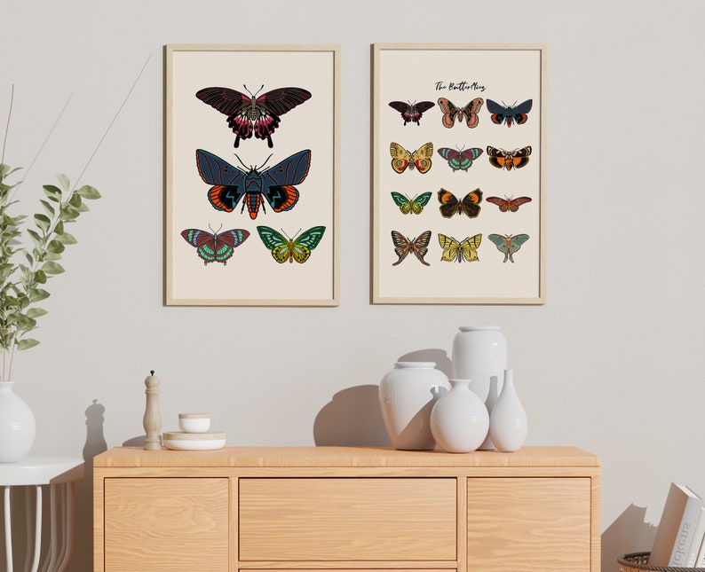 Antique Butterflies and Moths Art Set 12 Different Butterflies and ...