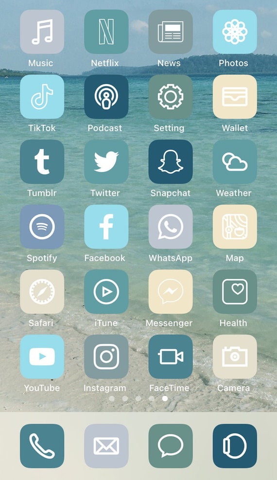 36 Ios 14 App Icons Beach Aesthetic Iphone Ios14 App Icons Etsy