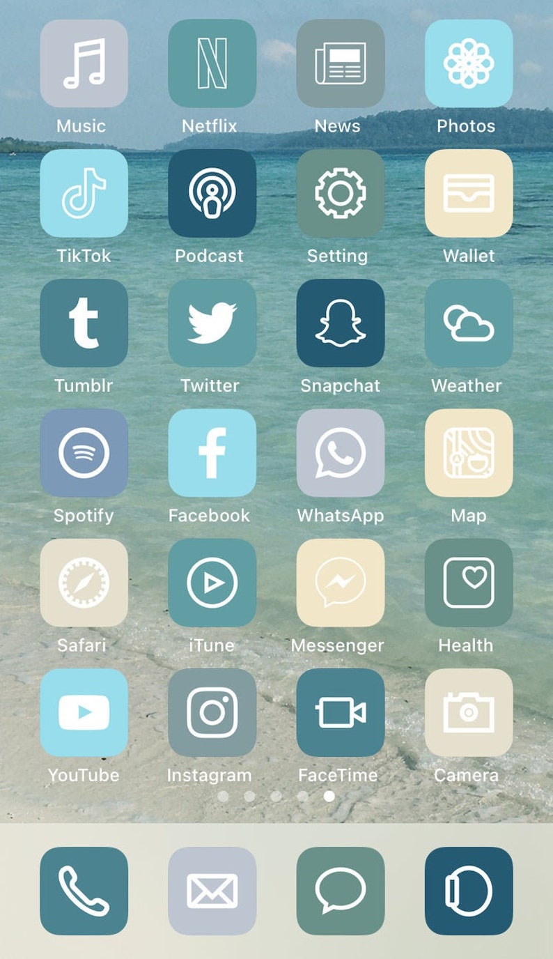 aesthetic app ios icons beach iphone ios14 etsy pack