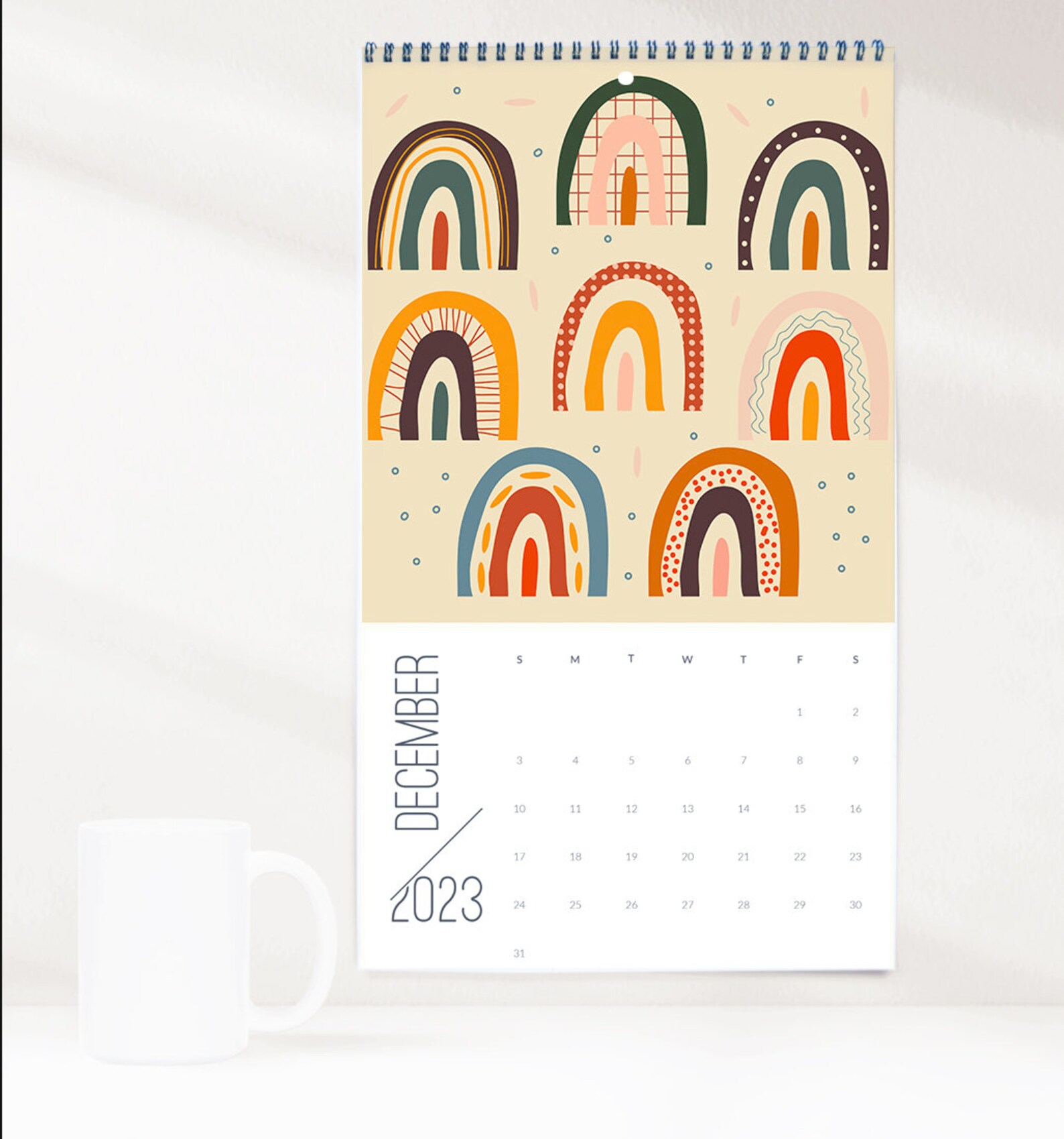 2023 Modern Bohemian Wall Calendar Contemporary 2023 Wall Calendar