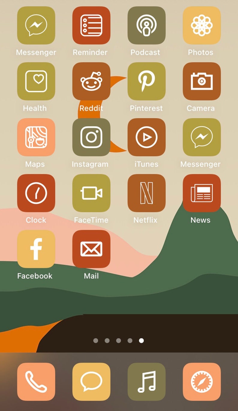 IPhone IOS 14 App Icons Pack Fall Aesthetic iPhone ios14