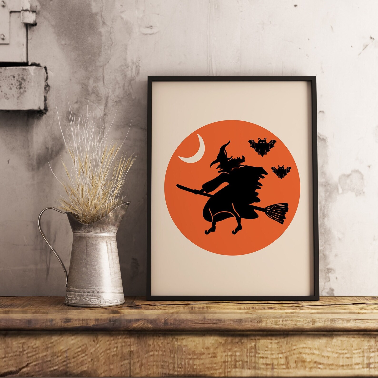 Halloween Decor Modern Art Set Halloween Decor Minimal Etsy