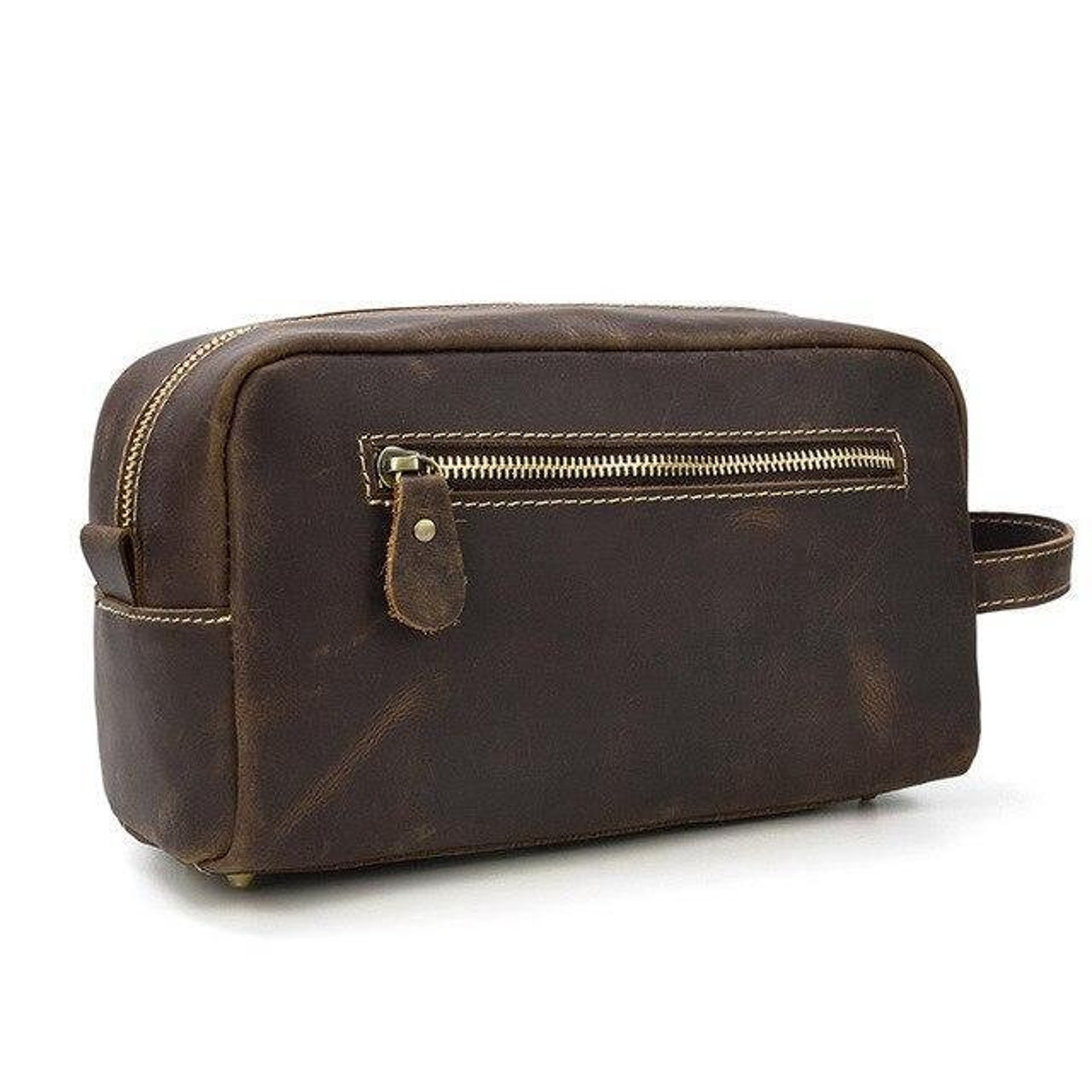 The Wanderer Toiletry Bag Genuine Leather Toiletry Bag Etsy