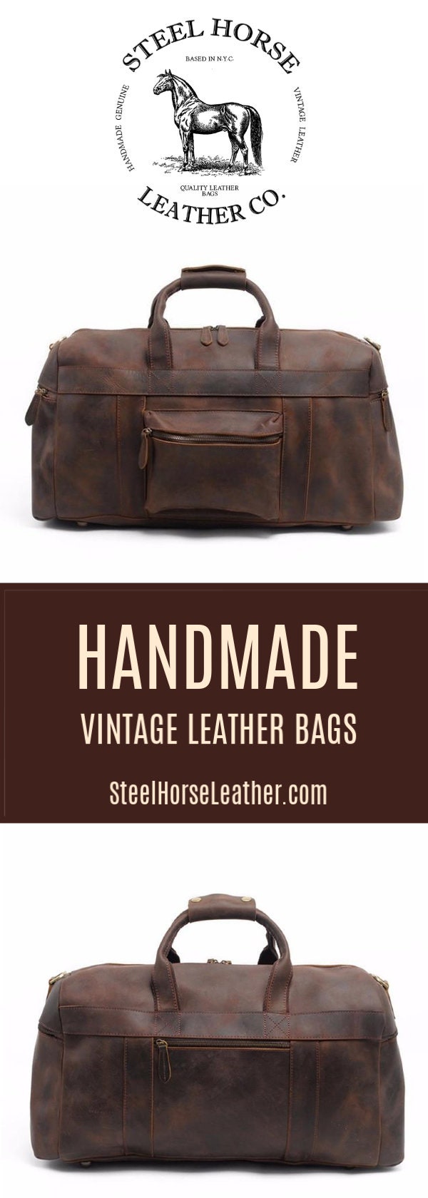 The Asta Weekender Handcrafted Leather Duffle Bag Etsy