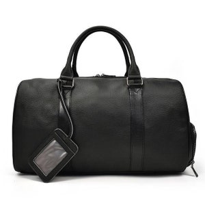 Handmade Leather Duffle Bag The Endre Weekender Vintage Leather Duffle Bag Black Leather Travel Bag Mens Leather Duffle Bag Black
