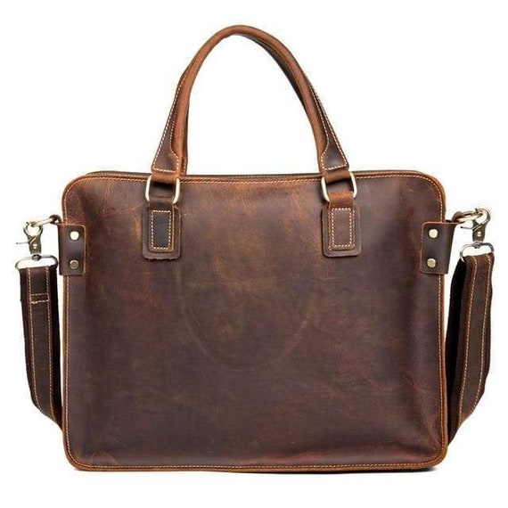 The Viggo Briefcase Genuine Leather Messenger Bag | Etsy