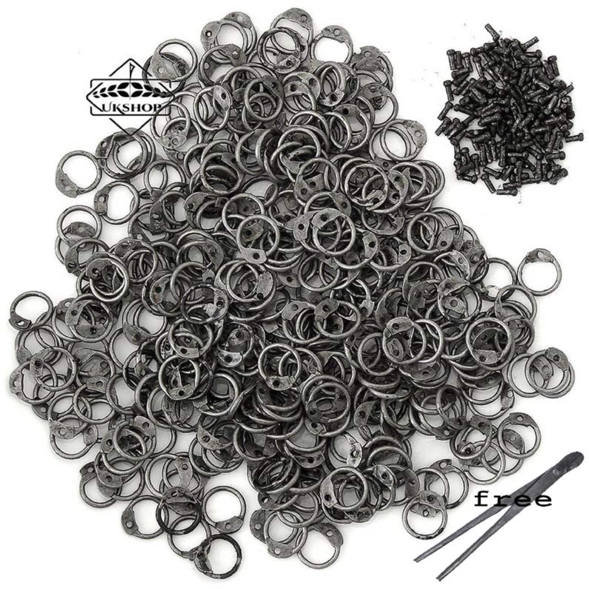 Sca Leather Armor - Loose Chainmail Rings - Blackened Flat Ring Dome  Riveted 6mm