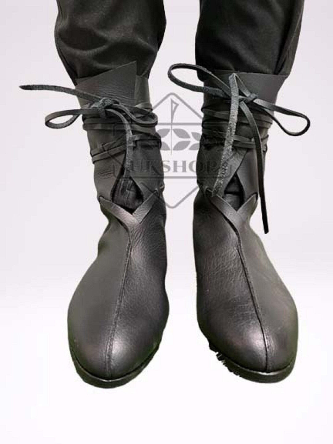 Oseberg Viking Boots Viking Black Medieval Leather Shoes Etsy