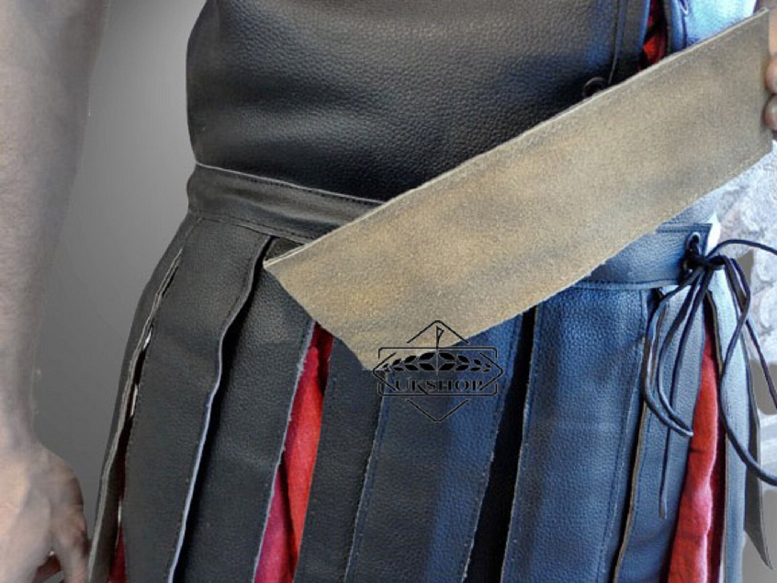 Medieval Black Leather Costumes Thick Leather Sleeveless Etsy