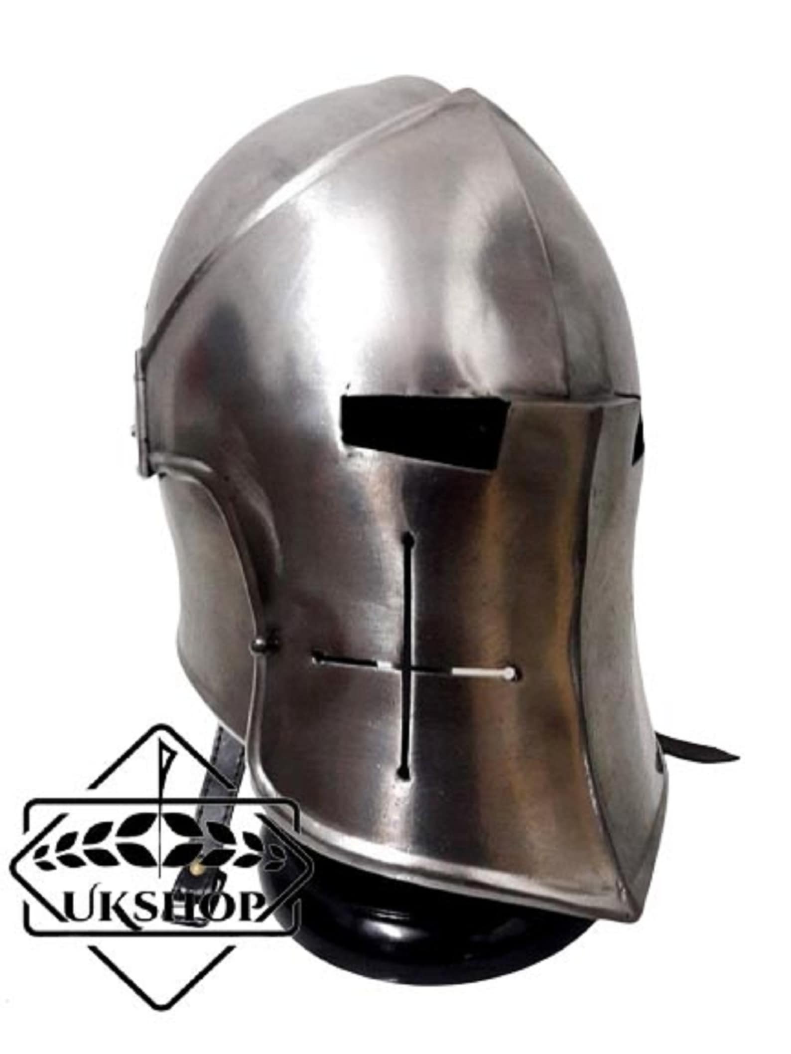 Middeleeuwse Barbute helm Visored Brushed Steel Knights Etsy Nederland