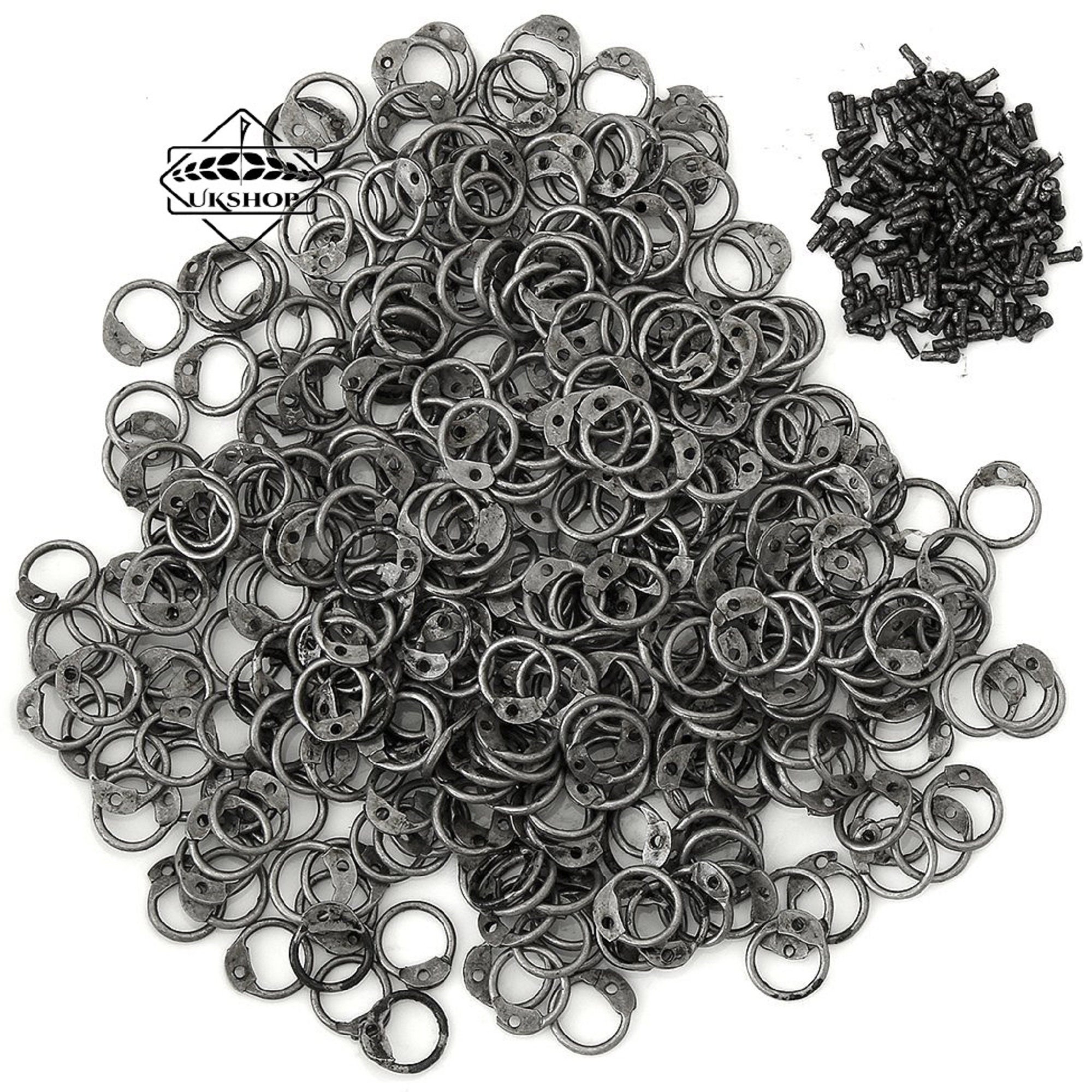 By The Sword, Inc. - Loose Chainmail Rings - Flat Ring Wedge Riveted 9mm