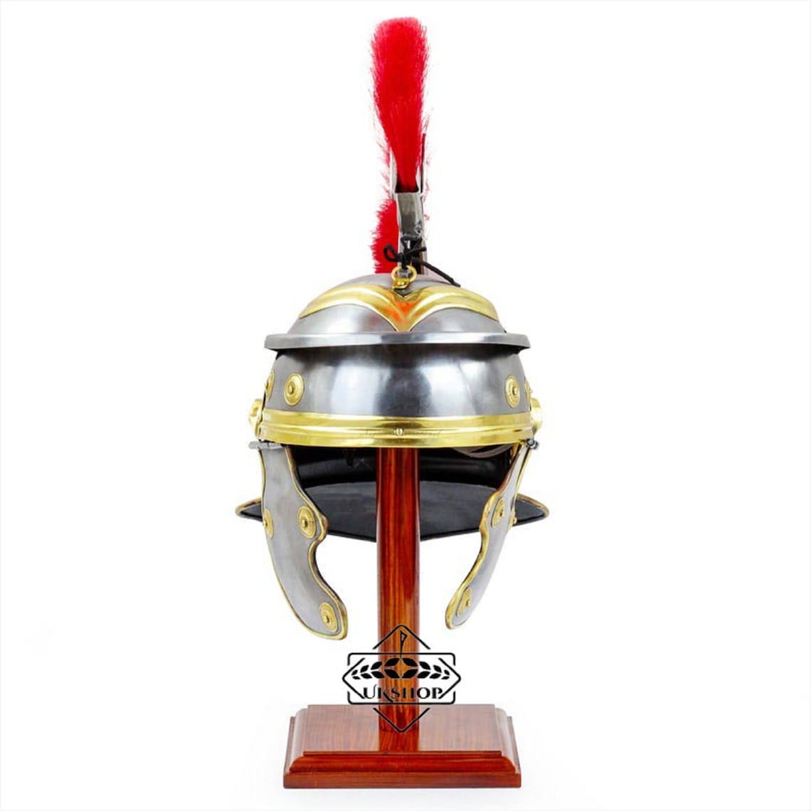 Roman Centurion Helmet With Red Plume medieval Knight Etsy UK