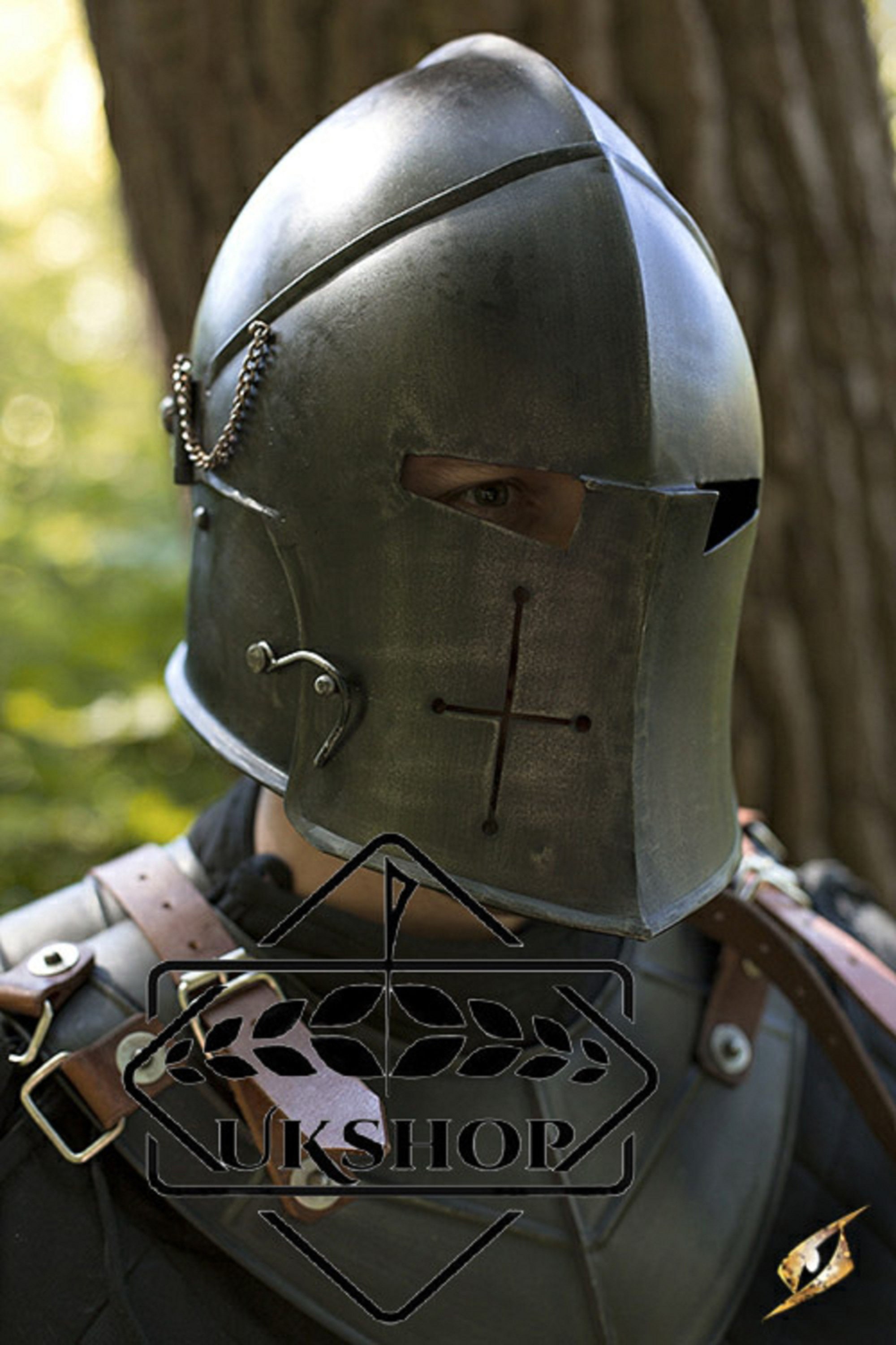 Medieval Knights Barbuta Helmet Templar Crusader Armor Barbute Visor Helmet new 