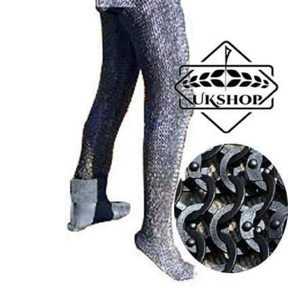 Chain Mail Chausses Leggings, 9MM Flat Riveted With Solid Rings Chainmail  Leggings, UKE-082 Easter Gift 