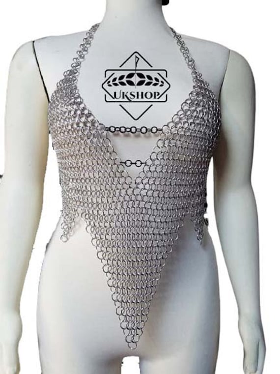 Nickel Free Chainmail Metal Top - Halter Armor Bra LARP Costume