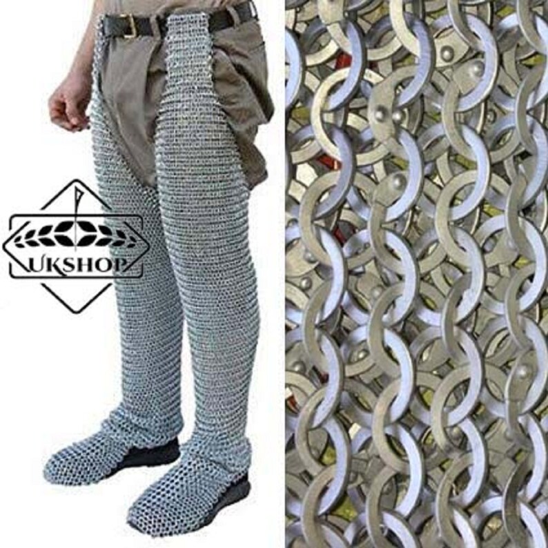 Chainmail Leggings 9 Mm Flat Riveted With Washer Chainmail Etsy