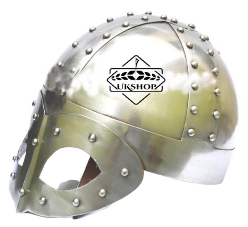 Medieval Viking Mask Knight Deluxe Helmet FREE Liner /& Chain For Man-Replica