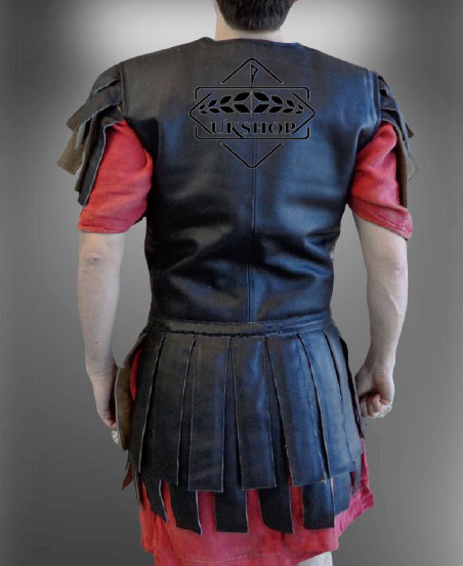 Medieval Black Leather Costumes Thick Leather Sleeveless Etsy