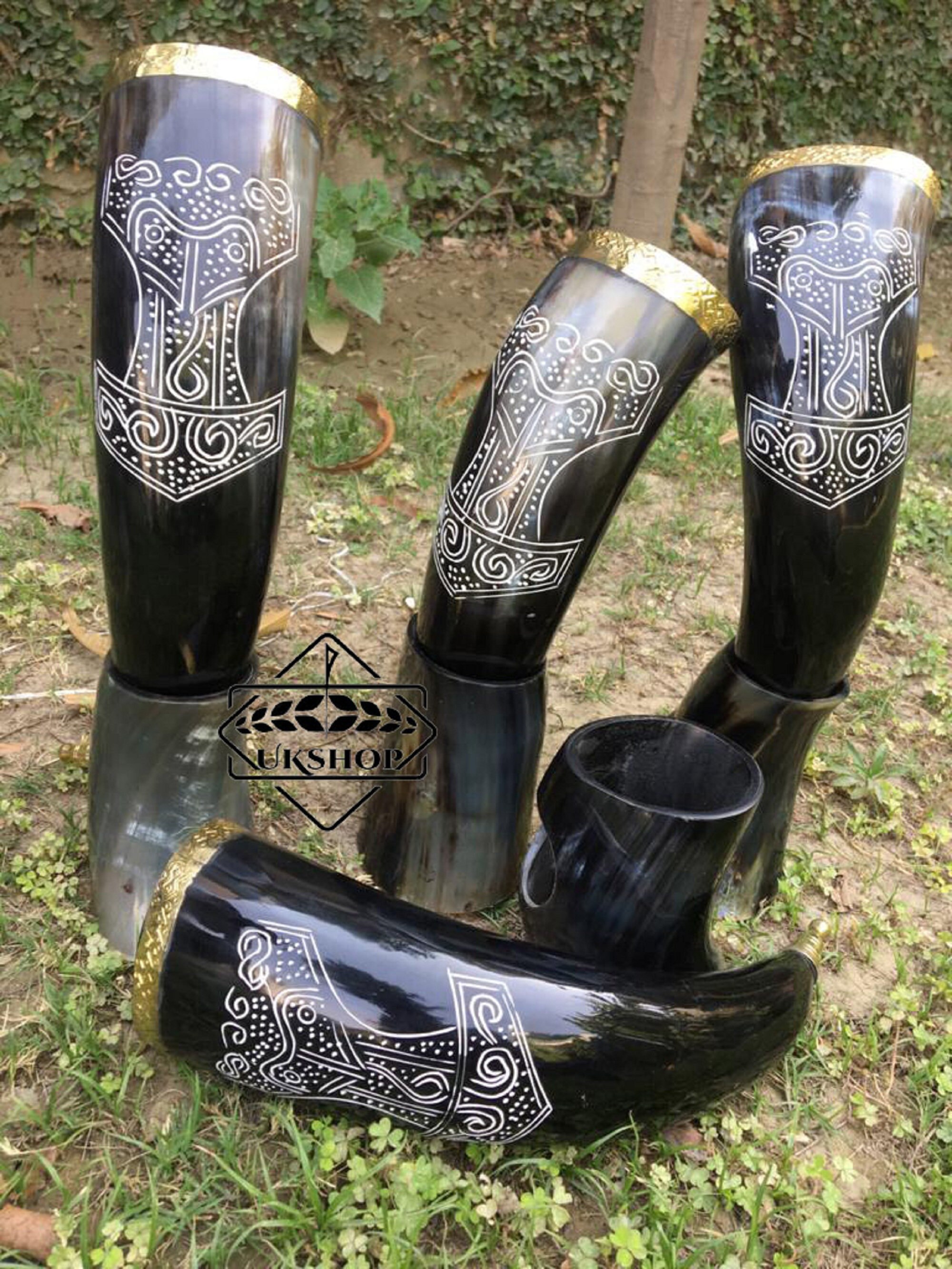 Viking Drinking Handmade Natural OX Horn for Ale Drinking Etsy
