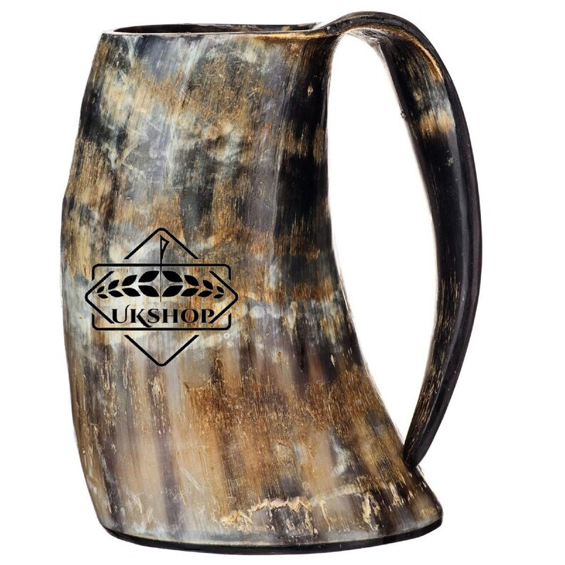 Viking Drinking Horn Mug Scratch & Dent S - Authentic Cattle Horn Drinking Cups (Clearance, Not Perfect Condition) Viking Horn Mug - Foto 10