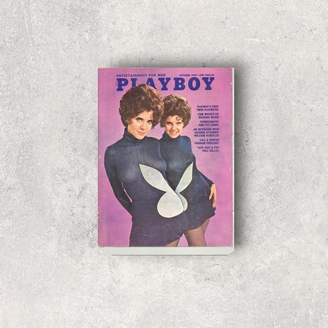 Playboy October 1970 Cover Vintage Playboy Magazine Collinson Twins playboy-october-1970-cover-vintage-playboy-magazine-collinson-twins