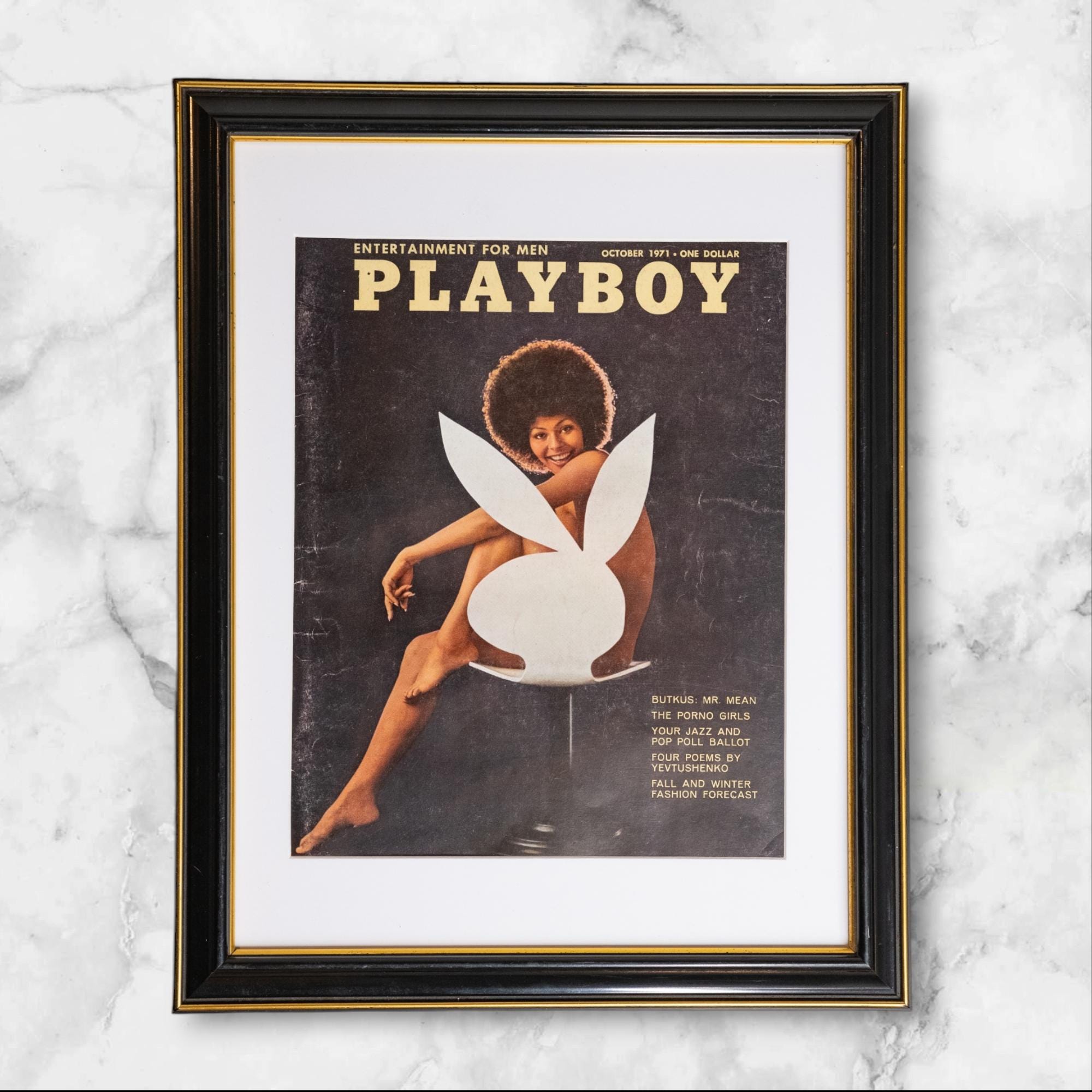 Playboy Wall Art Home Decor Original Cover (Darine Amber Stern 