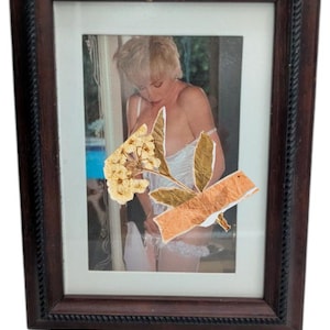 Framed Playboy Pinup Girl Art | Lace & Lingerie Magazine Clipping | Vintage Frame Wall Decor | Mid Century Glamour | Retro Playboy Art |