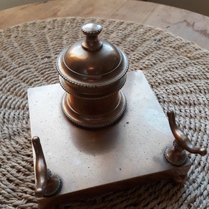 Swedish antique write rack from around 1870, brass