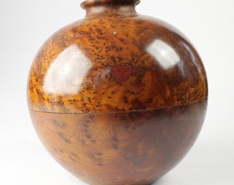 Turned wood vase, probably alder-root