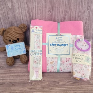 Blanket, Pacifier Clip & Toy Bundle