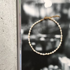 Anklet beads / anklet / anklet / freshwater pearls / beach / beach / boho / gold / freshwater pearls