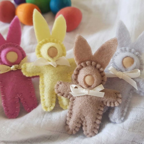 Waldorf Steiner Inspired Felt Baby Bunny Dolls PDF Pattern & Tutorial