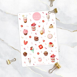 Love Sticker Sheet, Valentine's Day Stickers, Planner Stickers, Bullet Journal Stickers, Scrapbook Stickers, Heart Stickers, Couple, Sweets