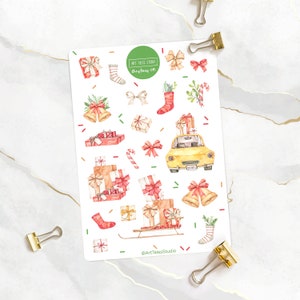 Adesivi natalizi, Foglio adesivo, Adesivi invernali, Adesivi planner, Adesivi Bullet Journal, Adesivi festivi, Adesivi natalizi, Regalo di Natale