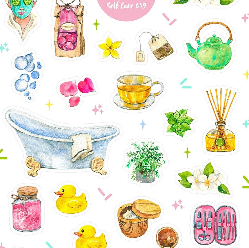 Self Care Sticker Sheet, Self Love Stickers, Me Day, Planner Stickers ...