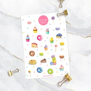 Cupcake Stickers, Cake Stickers, Sweets Sticker Sheet, Pancake Stickers, Food Stickers, Planner Stickers, Bullet Journal Stickers,Xmas Gifts