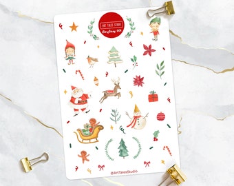 Adesivi natalizi, Foglio adesivo, Adesivi invernali, Adesivi planner, Adesivi Bullet Journal, Adesivi festivi, Adesivi natalizi, Regalo di Natale