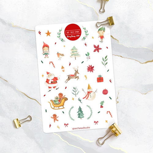 Christmas Stickers Sticker Sheet Winter Stickers Planner - Etsy Australia