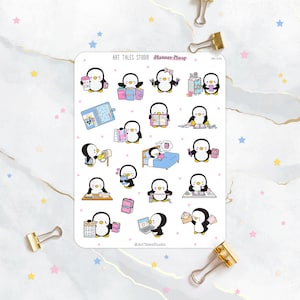 Planner Penguin Sticker Sheet, Planner Addict Stickers, Cute Penguin Stickers, Planner Love, Stationary, Bujo, Journal Sticker, Scrapbook