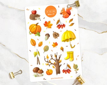 Autumn Sticker Sheet, Cozy Stickers, Planner Stickers, Bullet Journal Stickers, Fall Stickers, Seasonal Stickers, October Sticker, Xmas Gift