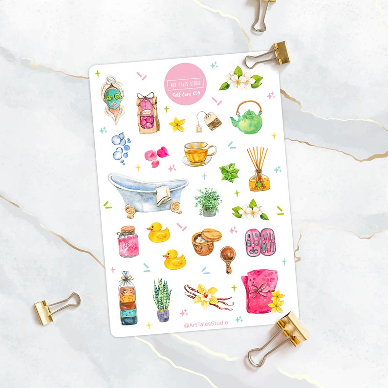 Self Care Sticker Sheet, Self Love Stickers, Me Day, Planner Stickers ...